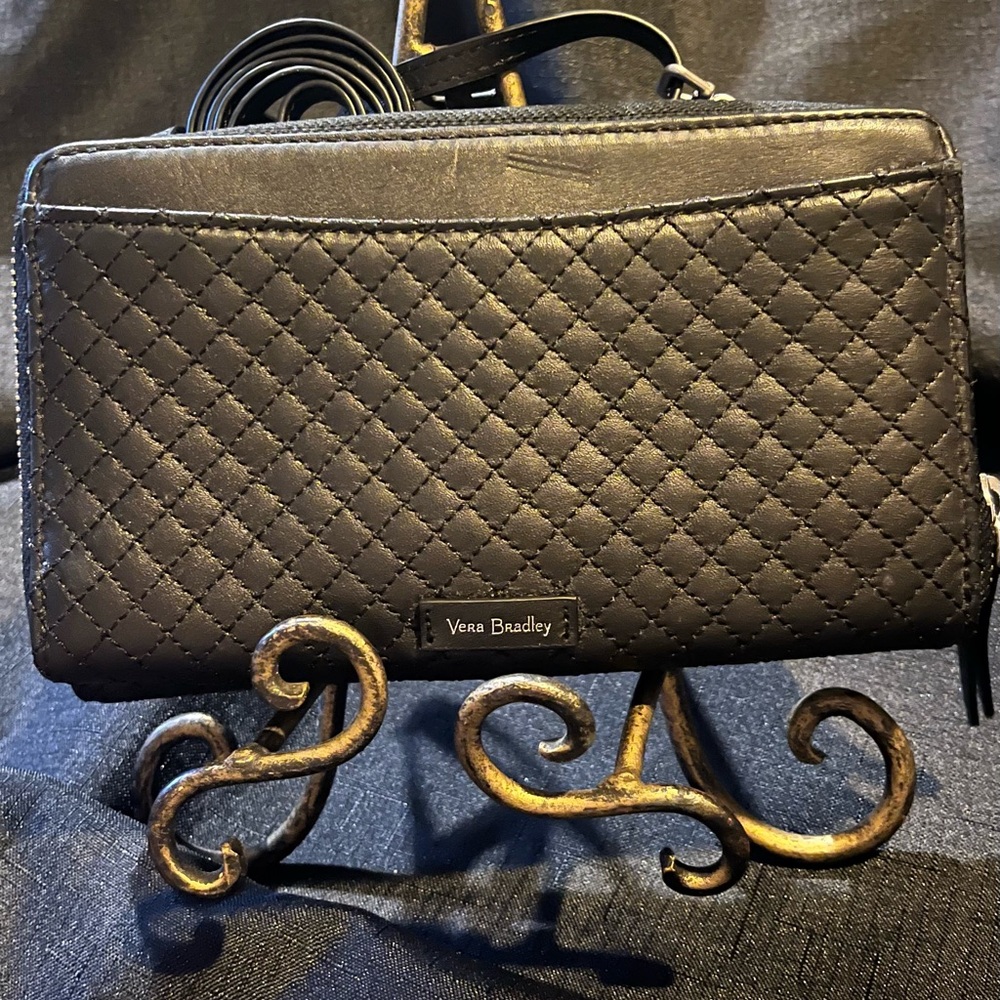 Vera Bradley Black Leather Crossbody